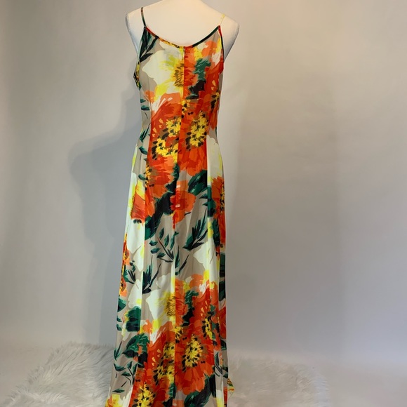Neiman Marcus Floral Lined Maxi Slip Dress Size M - Picture 5 of 12